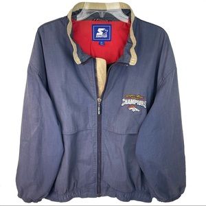 Rare Vintage 90s Starter NFL Denver Broncos Superbowl XXXII Full Zip Jacket